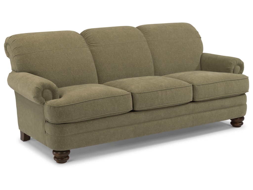Flexsteel Bay Bridge Traditional Rolled Back Sofa Conlin